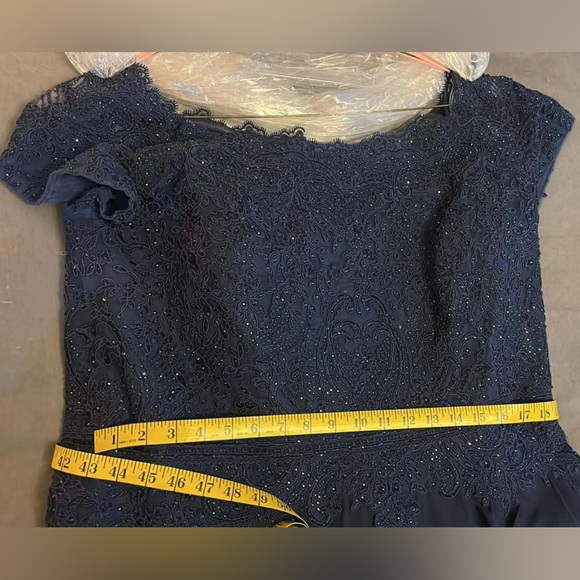 Morilee MGMY Size 18 Beaded A-Line Evening Gown – Navy Chiffon - Picture 7 of 7